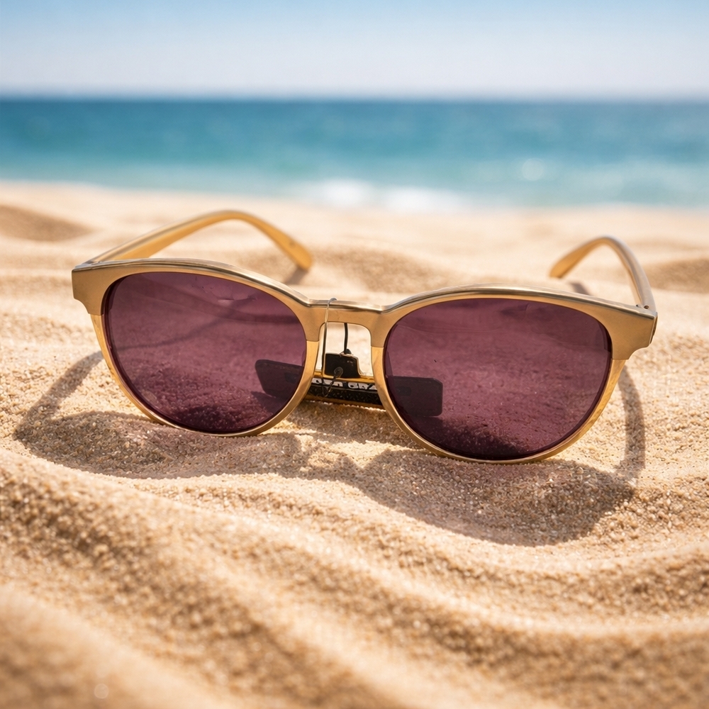 Foster Grant Gold Sunglasses with Purple Lenses